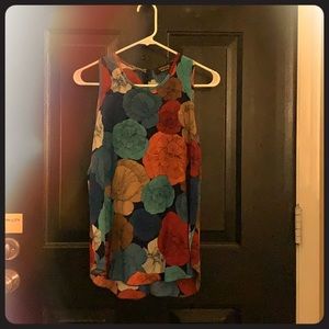 Flowy floral split back blouse